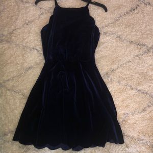 Aqua navy blue scallop dress